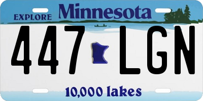 MN license plate 447LGN