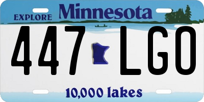 MN license plate 447LGO