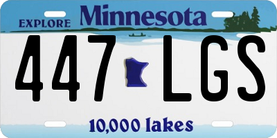 MN license plate 447LGS