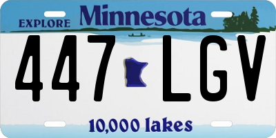 MN license plate 447LGV