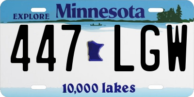 MN license plate 447LGW
