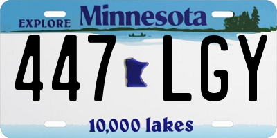 MN license plate 447LGY