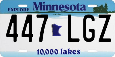 MN license plate 447LGZ