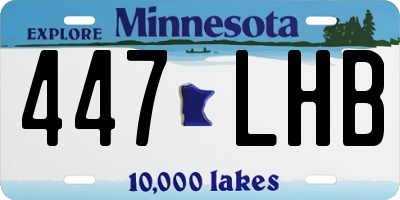 MN license plate 447LHB