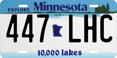 MN license plate 447LHC
