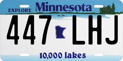 MN license plate 447LHJ