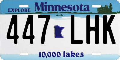 MN license plate 447LHK