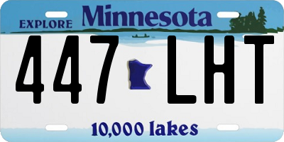 MN license plate 447LHT