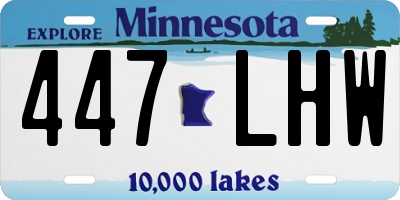 MN license plate 447LHW