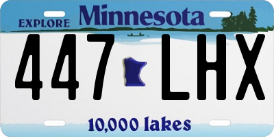 MN license plate 447LHX