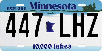 MN license plate 447LHZ