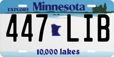 MN license plate 447LIB