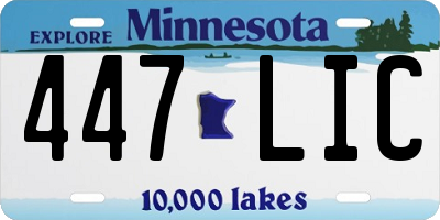 MN license plate 447LIC