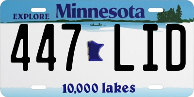MN license plate 447LID