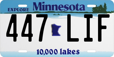 MN license plate 447LIF
