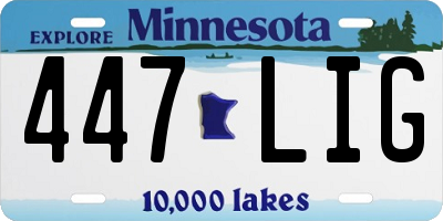 MN license plate 447LIG