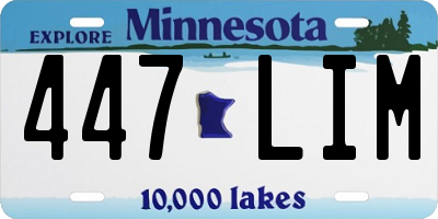 MN license plate 447LIM