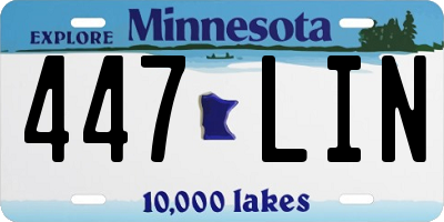 MN license plate 447LIN