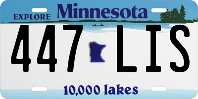 MN license plate 447LIS