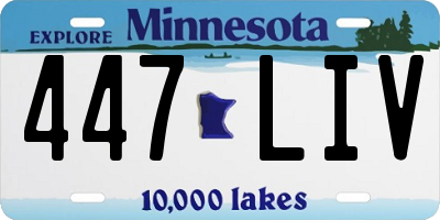 MN license plate 447LIV