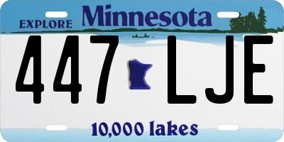 MN license plate 447LJE
