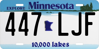 MN license plate 447LJF