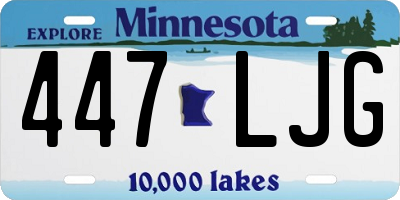 MN license plate 447LJG