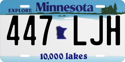 MN license plate 447LJH