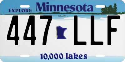 MN license plate 447LLF
