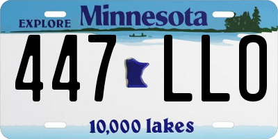 MN license plate 447LLO