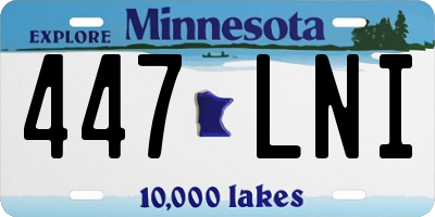 MN license plate 447LNI