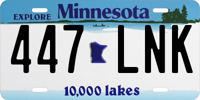 MN license plate 447LNK