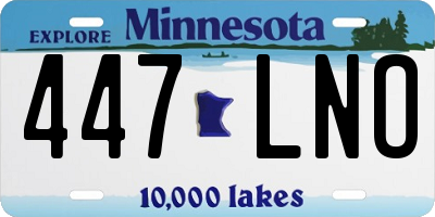 MN license plate 447LNO