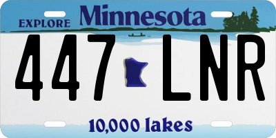 MN license plate 447LNR