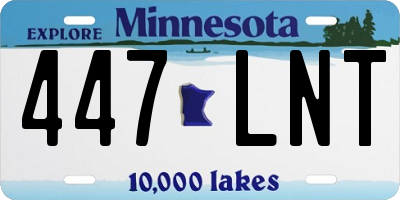 MN license plate 447LNT
