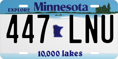 MN license plate 447LNU