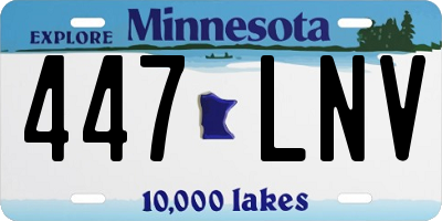 MN license plate 447LNV