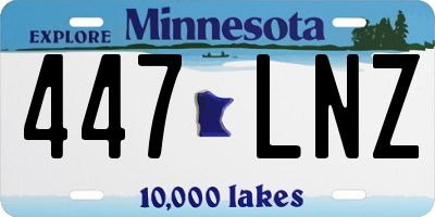 MN license plate 447LNZ