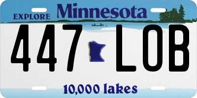 MN license plate 447LOB