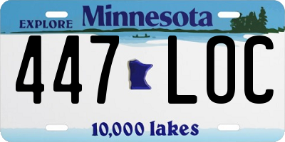 MN license plate 447LOC