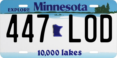 MN license plate 447LOD