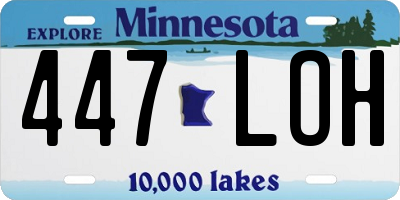MN license plate 447LOH
