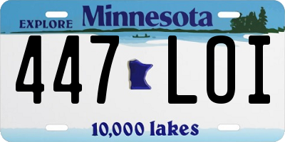 MN license plate 447LOI