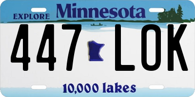 MN license plate 447LOK