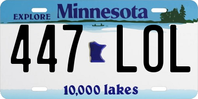 MN license plate 447LOL