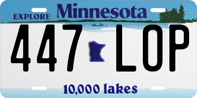 MN license plate 447LOP