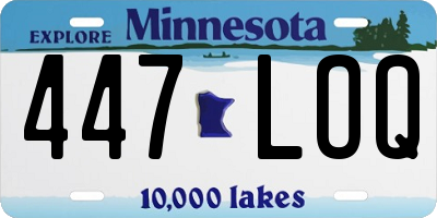 MN license plate 447LOQ