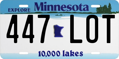 MN license plate 447LOT