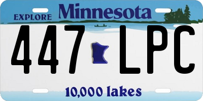 MN license plate 447LPC