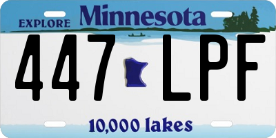 MN license plate 447LPF